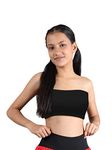 DChica Slip-on Strapless Bra for Teenagers, Girls Beginners Bra Sports Cotton Non-Wired Non-Padded Crop Top Bra Full Coverage Seamless Gym Stylish Workout Training Bra for Kids (Pack of 1)