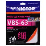 Victor VBS-63 (0.63mm x 10mm) High Resilience Medium Feeling Badminton String Available in 7 Different Color (Pack of 2) (Orange)