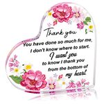 Moyel Thank You Gifts For Women Men Teacher Gifts Retirement Gifts for Women Heart Acrylic Ornaments Plaque Friend Nurse Coworker Boss Appreciation Gift Thank You Gifts for Mom Sister, 4”X4”X0.4”