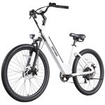 Gotrax Dolphin 26" Electric Bike, Max Range 48Km(Pedal-assist1)&31Km/h Power by Peak 500W, 5 Pedal-Assist Levels&Front Suspension, 7-Speed&Boost Mode, E-Bike for Adult Leisure Riding/Commuting White