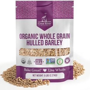 Great River Milling Organic Hulled Barley Grain | Whole Grain Barley for Home Milling, Cooking, and Baking | High Fiber, Non GMO, Kosher | 5 Lb