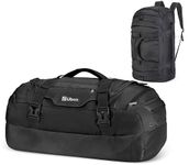 Ubon Large Duffel Bag Holdall Bags with Shoe Compartments 4-Way Sports Gym Duffel Backpack with Padded Straps 55L Camping Traveling Duffle Bag Waterproof Gym Bag Overnight Bags Black