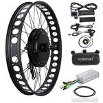 Voilamart Beach Cruiser Ebike Conversion Kit 26" 48V 1000W Front Hub Motor Wheel for Fat Tire Electric Snow Bike Conversion Kit with Intelligent Controller and PAS (Without Battery)