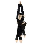 Wild Republic 51 cm Hanging Monkey Chimp Mama with Baby Plush, Chimpanzee