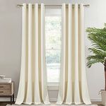 StangH Cream White Velvet Curtains 84 inches - Grommet Thick Plush Velvet Curtain Panels Room Darkening Window Drapes for Nursery/Kids Bedroom Decor, Ivory, W52 x L84, 2 Panels