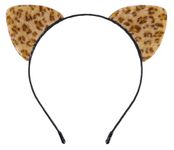 Bonnie Z. Leonardo Leopard Cat Ear Headband Furry Padded Leopard Ears Cat Leopard-F