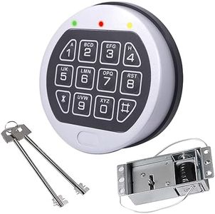 Replacement Chrome Keypad Electronic Safe Lock, with Solenoid Lock & 2 Override Keys Chrome Keypad DIY Safe Electronic Lock, Fit All Kinds of safes, Home safes, Vault Doors, and More.