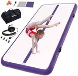 DOBESTS Inflatable Gymnastics Mat Tumbling Mat 6.6 ft 10 ft 13ft 16ft 20ft 4in/8in Thick Tumble Track Air Gymnastic Equipment for Kids Home Training/Yoga/Water/Dance(Purple,2m)