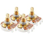 Musiclily Pro Brass Shaft Full Metric Sized Control Pots B500K Linear Taper Potentiometers for Guitar (Set of 4)