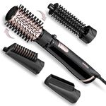 BaByliss AS200E Brush & Style Ionic rotating hot air brush set, 1000 watts, 4 attachments, black, 5-piece set