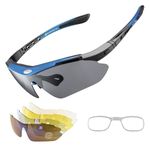RockBros Polarized Sports Sunglasses UV Protection Cycling Glasses for Men Women Outdoor Running Driving Fishing Golfing Blue