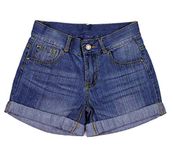 Bienzoe Girl Denim Shorts: Low Waist Adjustable Cowgirl Cotton Relaxed Bermuda DK 10