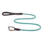 RUFFWEAR Knot-a-Leash, Reflective Rope Dog Lead with Locking Carabiner, 5ft (1.5m) Long, 11mm Thick, Aurora Teal