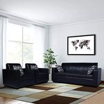 Adorn India Rio Highback Leatherette 5 Seater 3-1-1 Sofa Set (Black)