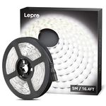 Lepro LED Light Strip, (No Power Adapter) Daylight White 16.4ft 300LEDs 2835SMD Flexible LED Strip, 12V DC Non-Waterproof, for DIY Home Kitchen Car Bar Party Decoration