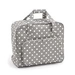 Hobbygift MR4660 8 Value Collection: Sewing Machine Bag: Matt PVC: Grey Linen Polka Dot, Cotton, Assorted, 20 x 43 x 37 cm