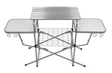 Camco Olympian Deluxe Portable Grill Table, Alloy Steel Aluminum, Silver, One Size