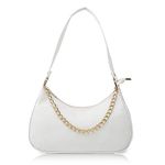 KRYSTAL Shoulder Bags for Women, Cute Hobo Mini Tote Handbag Small Clutch Purse Synthetic Leather Shoulder Bag Pack of 1 (White)