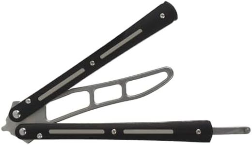 CSGO Équipement Couteau Pliant Alliage de Titane avec Trous et Loquet à Ressort CS/HDD45 (Noir)