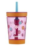 Contigo Kids Spill-Proof 14oz Tumbler with Straw and BPA-Free Plastic, Fits Most Cup Holders and Dishwasher Safe, Dragon Fruit Mango Wildflower