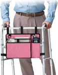 supregear Accessories Bag for Walker, Wheelchair, Rollator - Walker Basket Bag w/Cup Holder - Seniors Caddy Attachment Pouch for Walkers, Water Resistant Large Capacity Carry Storage Carrier Tote