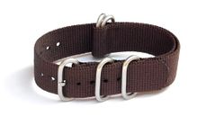 18mm Stech Nylon Nato Strap for Watch (Coffee Brown) 5 Rings 25cms Length