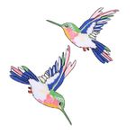 NUOBESTY 2pcs Birds Iron On Patches Supplies Sewing Patches Iron for on Patch Decorative Hummingbird Clothes DIY Animal Applique Embroidered Patches