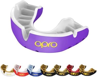 OPRO Gold Level Mouth Guard with Enhanced Breathability and Superior Comfort for Football, Rugby, Hockey, MMA, And Boxing - Dual Layer Protection Mouthpiece With Case, (Adult, Purple/Pearl)