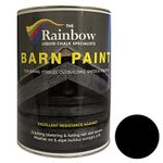 Rainbow Chalk Markers BARN PAINT - 2.5L Black | Matte Water-Based Shed, Barn, Exterior Wooden Building Paint | Durable Acrylic Coating Prevents Mould, UV Protection