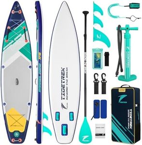 TIDETREK 11'6" Inflatable Stand Up Paddle Boards, Premium SUP Accessories, Non-Slip Comfort Deck for Youth & Adults (Ocean Sunrise)