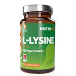 L-Lysine 1000mg High Strength Tablets, 180 Vegan Tablets (6 Month Supply) Essential Amino Acid, Normal Growth & Muscle Turnover, Made in The UK by Northumbria Health