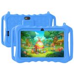 Kids Tablet, 7 inch Android 11 Tablet for Kids, 6GB(2+4) RAM 32GB ROM 128GB Expand, Toddler Tablet with WiFi, Bluetooth, Parental Control, Dual Camera, GPS, Shockproof Case (Blue)