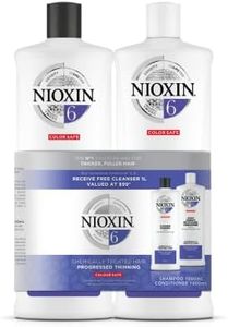 NIOXIN System 6 Duo Pack, Cleanser Shampoo + Scalp Therapy Revitalising Conditioner (1L + 1L), For Chemically Treated Hair with Progressed Thinning