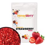 Freeze Dried Strawberry Pieces 100g - Premium Freeze-Dried Fruit Bits - 100% Natural, No Added Sugar or Preservatives Raw Dry Strawberries for Baking, Cake Decoration, Porridge Oat, Ice Cream Toppings