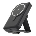 NEWDERY Magnetic Wireless Portable Charger, 10000mAh Power Bank Fast Charging with Foldable Stand USB-C Power Bank Compatible with iPhone 15/14/12/13 Mini Pro Max