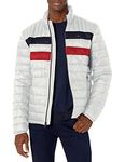 Tommy Hilfiger mens Ultra Loft Lightweight Packable Puffer Jacket (Standard and Big & Tall) Down Alternative Coat, Ice Color Block, XX-Large US