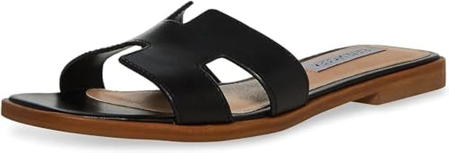 Steve Madden Women's Hadyn Sandal, Black Leather, 7.5