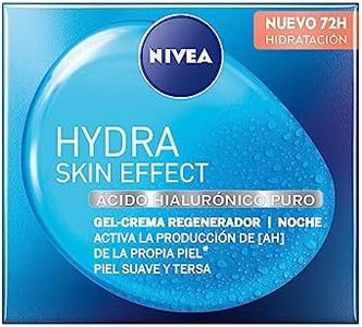 NIVEA Hydra Skin Effect Crema de noche regeneradora con ácido hialurónico puro (50 ml), gel crema para el cuidado de noche con 72h de hidratación, crema facial hidratante