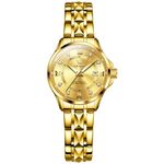 OLEVS Gold Watch for Women Luxury Dress Ladies Watches Dainty Diamond Stainless Steel Waterproof Date Quartz for Watch