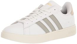 adidas Men's Grand Court 2.0 Sneaker, White/Silver Pebble/Wonder Beige, 11