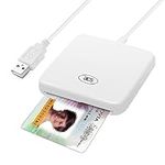 CAC Contact Smart Chip Card Reader Writer Support ISO7816 A B C Memory Cards, USB 2.0 Portable Smart Card Reader + 2PCS SLE4442 Cards, Compatible with Mac OS, Win, Linux, Vista, Android™