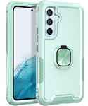 Hybrid Case for Samsung Galaxy A14 with Finger Ring Holder Full-Body Rugged Shockproof Heavy Duty Advanced Protective Cover Kickstand Bumper Phone Case for Samsung Galaxy A14 4G /5G Mint Green