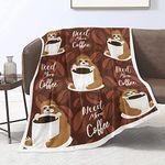 Sloth Coffee Throw Blanket Need More Coffee Flannel Fleece Blankets for Adults Kids Coffee Cup Beans Print Lightweight Blanket Soft Blanket for Couch Sofa Bed Women Men Birthday Gifts, 150cm x 200cm