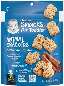 Gerber Snacks for Toddler Animal Crackers, Cinnamon Graham, 6 Ounce Pouch (Pack of 4)