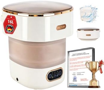 5.0 New Upgraded Portable Washing Machine 16L Mini Foldable Washer [ German high-efficiency motor] [Hidden UV-C cleaning]Foldable Design Ideal for Hotel, Home, Apartment and Campain