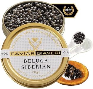 OVERNIGHT GUARANTEED, Bester’s Royal Beluga Hybrid Caviar Gift Set - Rated Best Black Caviar in the World, 1oz (28G) Glass Jar with Free Blinis, Spoons, Gift Set (Huso huso x baerii)