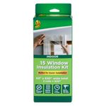 Duck Brand Rolled Indoor Window Insulation Kit, 62 in. x 630 in, Clear, Covers Up to 15, 3' x 5' Windows, 15-Pack (288069)