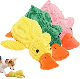 YAUNJI Quack-Quack Duck Dog Toy, 2026 New Durable Dog Emotional Support Duck Mellow Dog Calming Duck Dog Toy, Yellow Stuffed Duck Dog Chew Toys for Dogs Indoor Puppy (3)