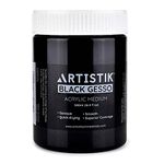 ARTISTIK Black Gesso Acrylic Medium - 500 ml Professional Grade Surface Prep Paint Applies Smoothly on Surface - Liquid Primer for Canvas, Paper, Cardboard, Wood, Arts and Crafts Projects