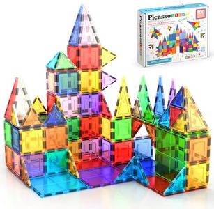 PicassoTiles 100 Piece Set 100pcs Magnet Building Tiles Clear Magnetic 3D Blocks Construction Playboards, Creativity Beyond Imagination, Inspirational, Recreational, Educational Conventional